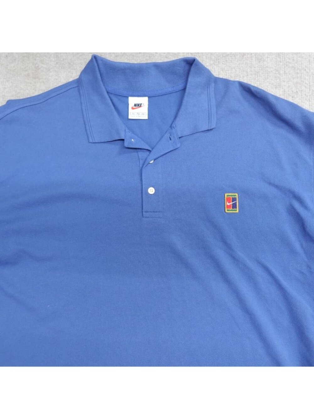 Vintage Nike Polo Shirt 2XL Blue Solid Full Court NEW Oldsotck